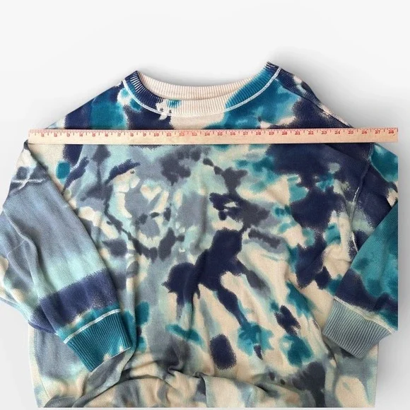 Natural Life Sweater L/XL Blue Cream Tie Dye Taylor Oversized Long Sleeve Cotton - Picture 5 of 9